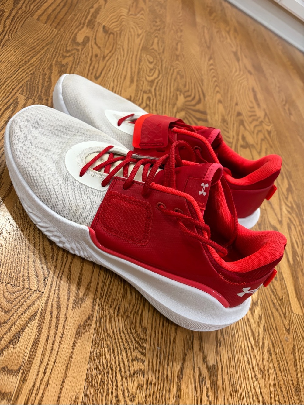 Under Armour Red and White Men's Athletic Sneakers